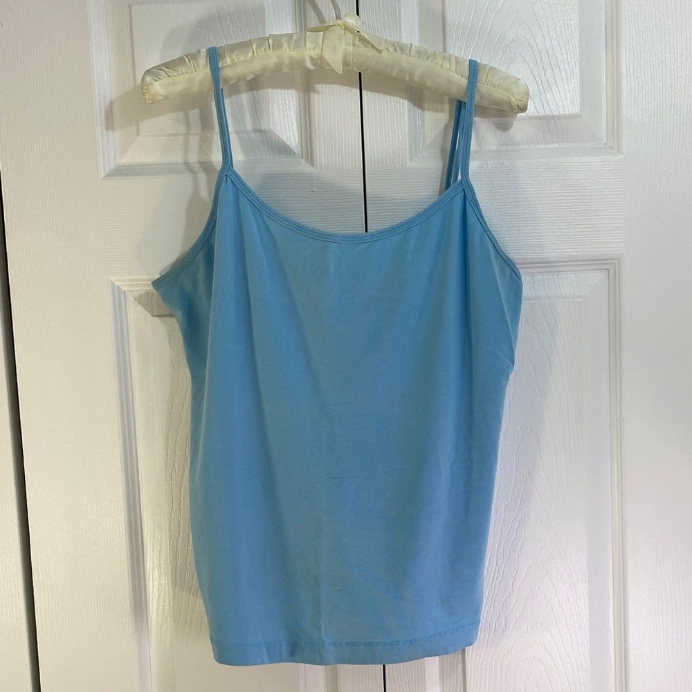 4 for $25 - Jessica Cotton Spandex Base Layer Light Blue Camisole 1X Plus, 16-18